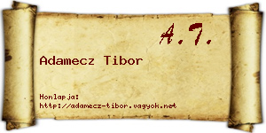 Adamecz Tibor névjegykártya